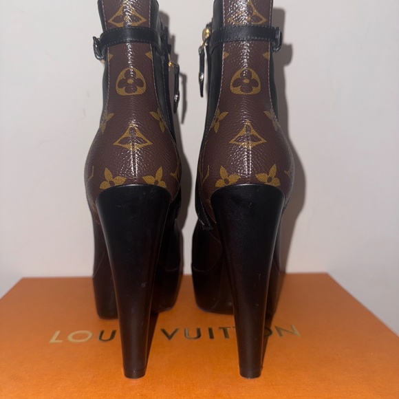 Louis Vuitton Calfskin Monogram Afterglow Platform Ankle Boots 37 - Picture 3 of 8